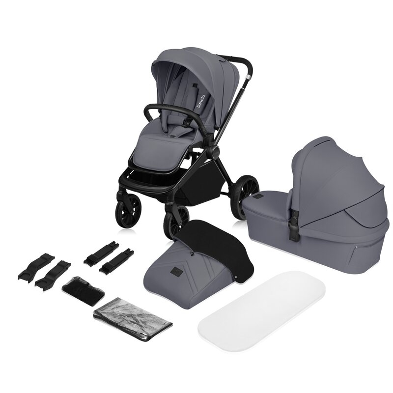 Carucior 2 in 1, Lionelo, Mika Plus, Cadru din aluminiu, Cu landou intarit si salteluta moale, Reversibil, Cu sistem de ventilatie 3D, Cu accesorii, Pana la 22 kg, Conform cu EN1888-1 EN1888-2, EN1466, Gri Carucior 2 in 1, Lionelo, Mika Plus, Cadru din aluminiu, Cu landou intarit si salteluta moale, Reversibil, Cu sistem de ventilatie 3D, Cu accesorii, Pana la 22 kg, Conform cu EN1888-1 EN1888-2, EN1466, Gri
