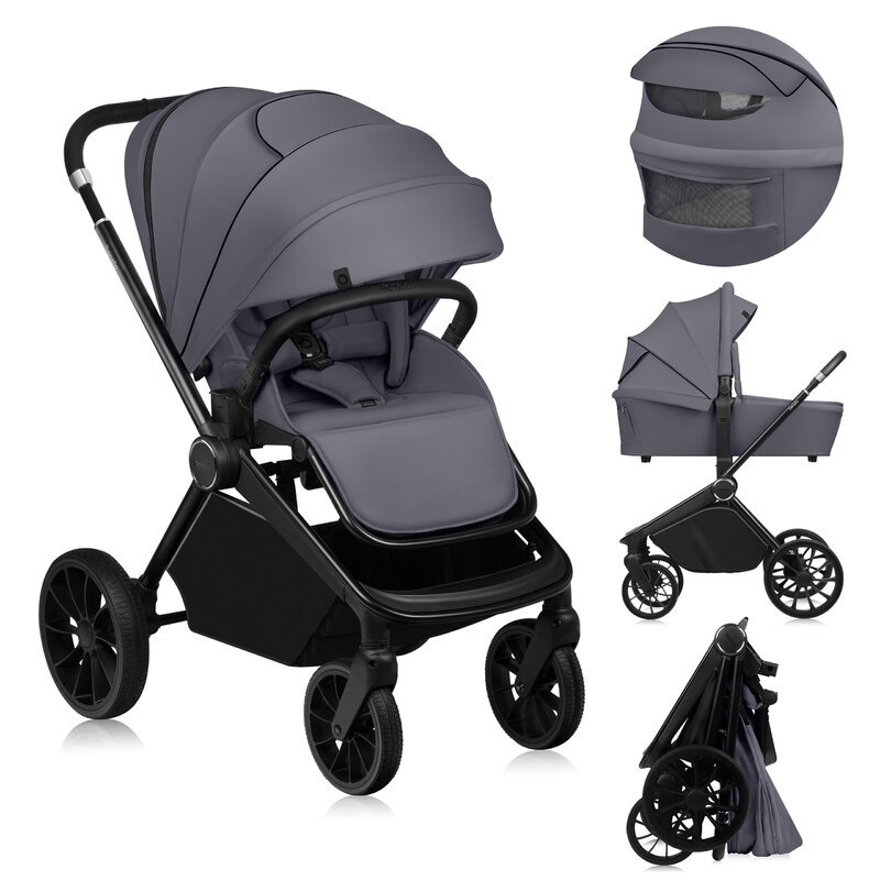 Carucior 2 in 1, Lionelo, Mika Plus, Cadru din aluminiu, Cu landou intarit si salteluta moale, Reversibil, Cu sistem de ventilatie 3D, Cu accesorii, Pana la 22 kg, Conform cu EN1888-1 EN1888-2, EN1466, Gri Carucior 2 in 1, Lionelo, Mika Plus, Cadru din aluminiu, Cu landou intarit si salteluta moale, Reversibil, Cu sistem de ventilatie 3D, Cu accesorii, Pana la 22 kg, Conform cu EN1888-1 EN1888-2, EN1466, Gri