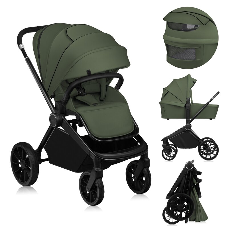Carucior 2 in 1, Lionelo, Mika Plus, Cadru din aluminiu, Cu landou intarit si salteluta moale, Reversibil, Cu sistem de ventilatie 3D, Cu accesorii, Pana la 22 kg, Conform cu EN1888-1 EN1888-2, EN1466, Verde Carucior 2 in 1, Lionelo, Mika Plus, Cadru din aluminiu, Cu landou intarit si salteluta moale, Reversibil, Cu sistem de ventilatie 3D, Cu accesorii, Pana la 22 kg, Conform cu EN1888-1 EN1888-2, EN1466, Verde