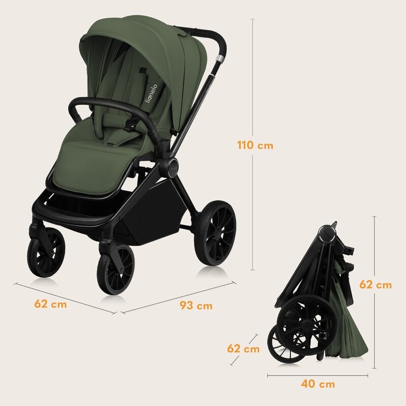 Carucior 2 in 1, Lionelo, Mika Plus, Cadru din aluminiu, Cu landou intarit si salteluta moale, Reversibil, Cu sistem de ventilatie 3D, Cu accesorii, Pana la 22 kg, Conform cu EN1888-1 EN1888-2, EN1466, Verde Carucior 2 in 1, Lionelo, Mika Plus, Cadru din aluminiu, Cu landou intarit si salteluta moale, Reversibil, Cu sistem de ventilatie 3D, Cu accesorii, Pana la 22 kg, Conform cu EN1888-1 EN1888-2, EN1466, Verde