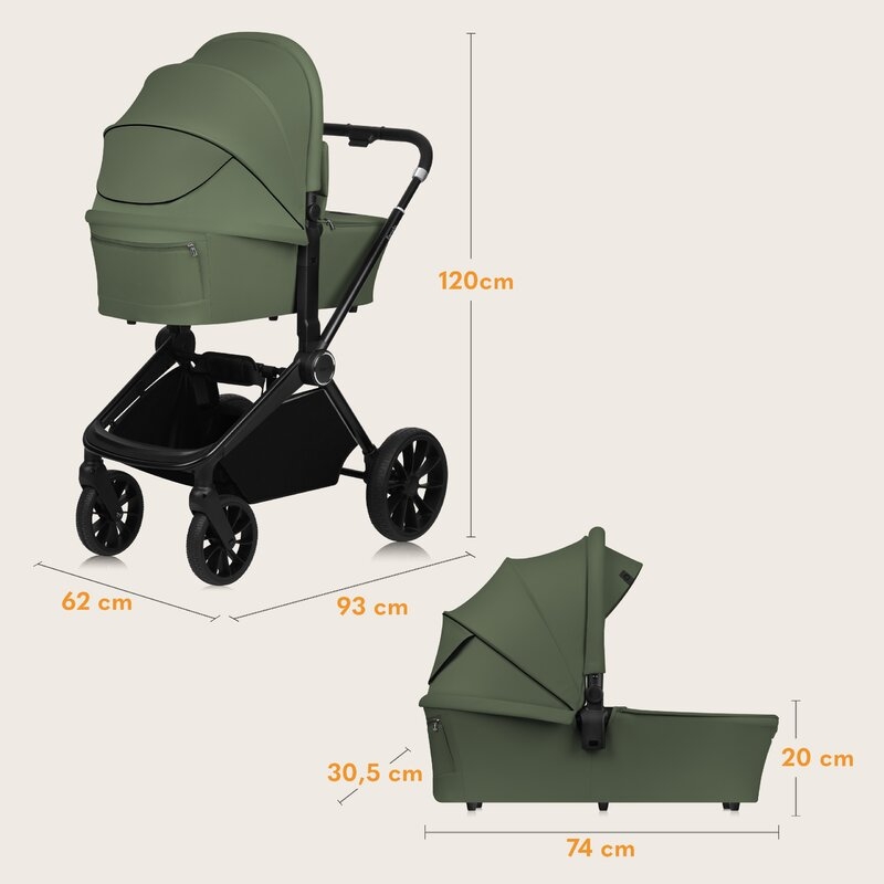 Carucior 2 in 1, Lionelo, Mika Plus, Cadru din aluminiu, Cu landou intarit si salteluta moale, Reversibil, Cu sistem de ventilatie 3D, Cu accesorii, Pana la 22 kg, Conform cu EN1888-1 EN1888-2, EN1466, Verde Carucior 2 in 1, Lionelo, Mika Plus, Cadru din aluminiu, Cu landou intarit si salteluta moale, Reversibil, Cu sistem de ventilatie 3D, Cu accesorii, Pana la 22 kg, Conform cu EN1888-1 EN1888-2, EN1466, Verde