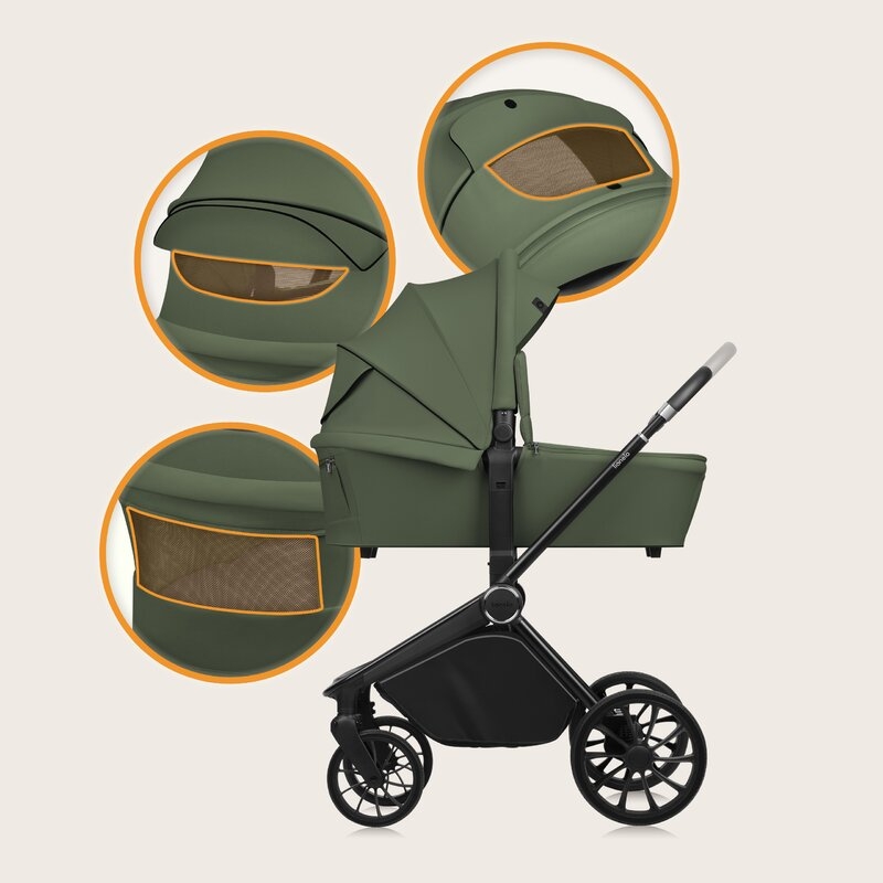 Carucior 2 in 1, Lionelo, Mika Plus, Cadru din aluminiu, Cu landou intarit si salteluta moale, Reversibil, Cu sistem de ventilatie 3D, Cu accesorii, Pana la 22 kg, Conform cu EN1888-1 EN1888-2, EN1466, Verde Carucior 2 in 1, Lionelo, Mika Plus, Cadru din aluminiu, Cu landou intarit si salteluta moale, Reversibil, Cu sistem de ventilatie 3D, Cu accesorii, Pana la 22 kg, Conform cu EN1888-1 EN1888-2, EN1466, Verde
