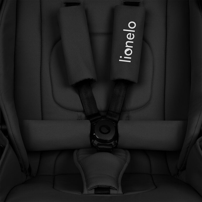 Carucior sport, Lionelo, Mika Plus, Cadru din aluminiu, Cu maner reversibil, Copertina XXL, Spatar reglabil in 3 pozitii, Cu accesorii, Pana la 22 kg, 6-48 luni; EN1888-1, EN1888-2 EN1466, Negru