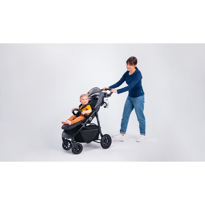 Carucior sport, Lionelo, Natt, De la nastere, Cu accesorii si capotina XXL reglabila, 0 - 22 kg, Conform cu standardele europene de securitate EN1888-1, EN1888-2, Verde