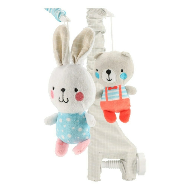 Carusel muzical pentru patut, Cu 5 jucarii din plus, Bears and rabbits, Baby Mix Carusel muzical pentru patut, Cu 5 jucarii din plus, Bears and rabbits, Baby Mix