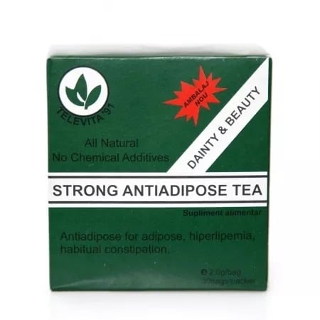 Ceai antiadipos Strong, 30 plicuri, Televita Ceai antiadipos Strong, 30 plicuri, Televita