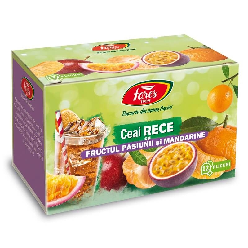 Ceai rece cu fructul pasiunii si mandarine, 12 plicuri, Fares Ceai rece cu fructul pasiunii si mandarine, 12 plicuri, Fares