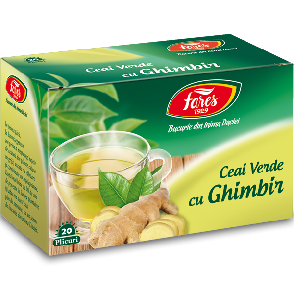Ceai verde cu ghimbir 20plicuri, Fares Ceai verde cu ghimbir 20plicuri, Fares