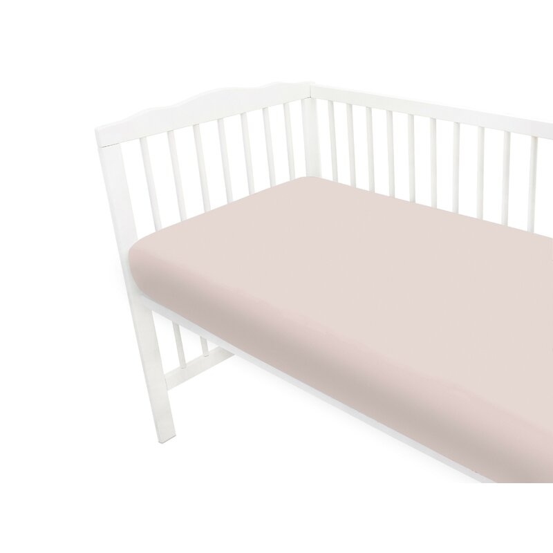 Cearceaf cu elastic, MimiNu, Jerse, Pentru pat 160x80 cm, Material certificat Oeko Tex Standard 100, Powder Pink