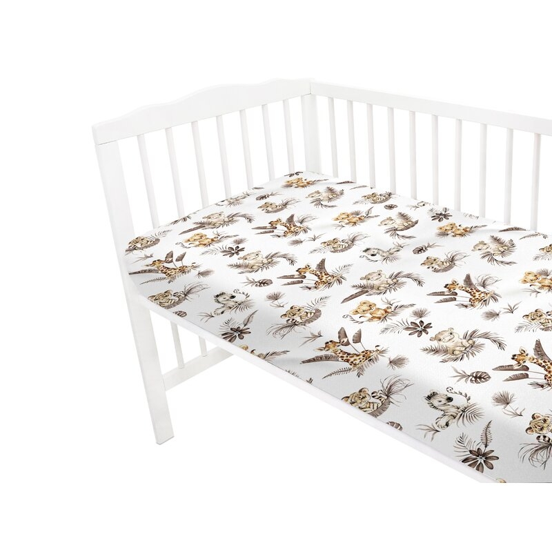 Cearceaf cu elastic, MimiNu, Pentru patut 120X60 cm, Din bumbac certificat Oeko Tex Standard 100, Savanna Cearceaf cu elastic, MimiNu, Pentru patut 120X60 cm, Din bumbac certificat Oeko Tex Standard 100, Savanna