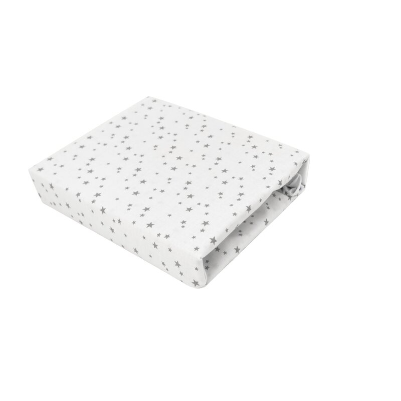 Cearceaf cu elastic, MimiNu, Pentru patut co-sleeper, Aurora, Dimensiune 76 x 43 cm, Din bumbac certificat Oeko Tex Standard 100, Mini Gray Stars Cearceaf cu elastic, MimiNu, Pentru patut co-sleeper, Aurora, Dimensiune 76 x 43 cm, Din bumbac certificat Oeko Tex Standard 100, Mini Gray Stars