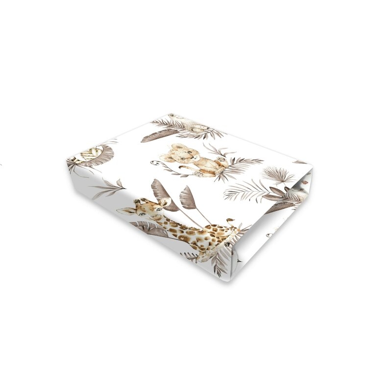 Cearceaf cu elastic, MimiNu, Pentru patut co-sleeper, Leonie, Dimensiune 83 x 50 cm, Din bumbac certificat Oeko Tex Standard 100, Savanna Cearceaf cu elastic, MimiNu, Pentru patut co-sleeper, Leonie, Dimensiune 83 x 50 cm, Din bumbac certificat Oeko Tex Standard 100, Savanna