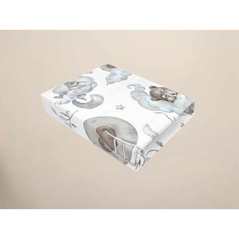 Cearceaf cu elastic, Qmini, Pentru patut co-sleeper, Aurora, Dimensiune 76 x 43 cm, Din bumbac certificat Oeko Tex Standard 100, Teddy Bear and Friends Blue Cearceaf cu elastic, Qmini, Pentru patut co-sleeper, Aurora, Dimensiune 76 x 43 cm, Din bumbac certificat Oeko Tex Standard 100, Teddy Bear and Friends Blue