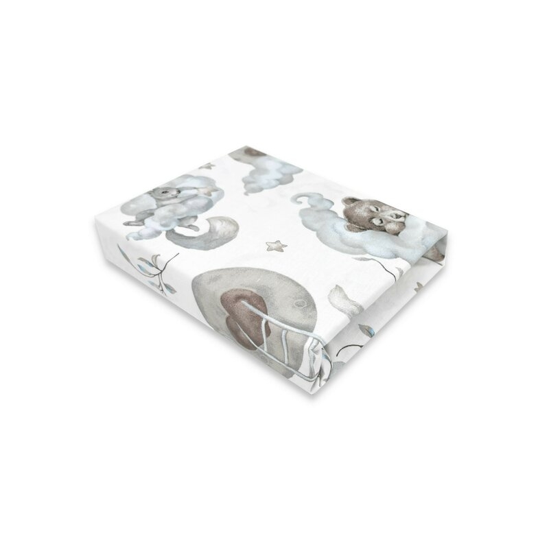 Cearceaf cu elastic, Qmini, Pentru patut co-sleeper, Aurora, Dimensiune 76 x 43 cm, Din bumbac certificat Oeko Tex Standard 100, Teddy Bear and Friends Blue Cearceaf cu elastic, Qmini, Pentru patut co-sleeper, Aurora, Dimensiune 76 x 43 cm, Din bumbac certificat Oeko Tex Standard 100, Teddy Bear and Friends Blue