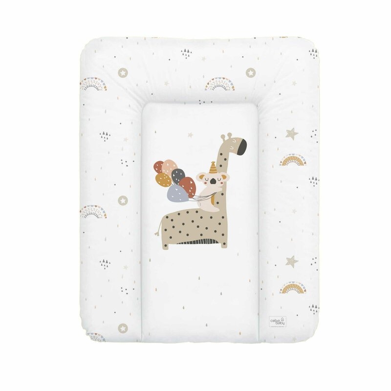 Ceba Baby - Saltea de infasat moale Giraffe, Fara ftalati, 70 x 50 cm, Alb/Bej Ceba Baby - Saltea de infasat moale Giraffe, Fara ftalati, 70 x 50 cm, Alb/Bej