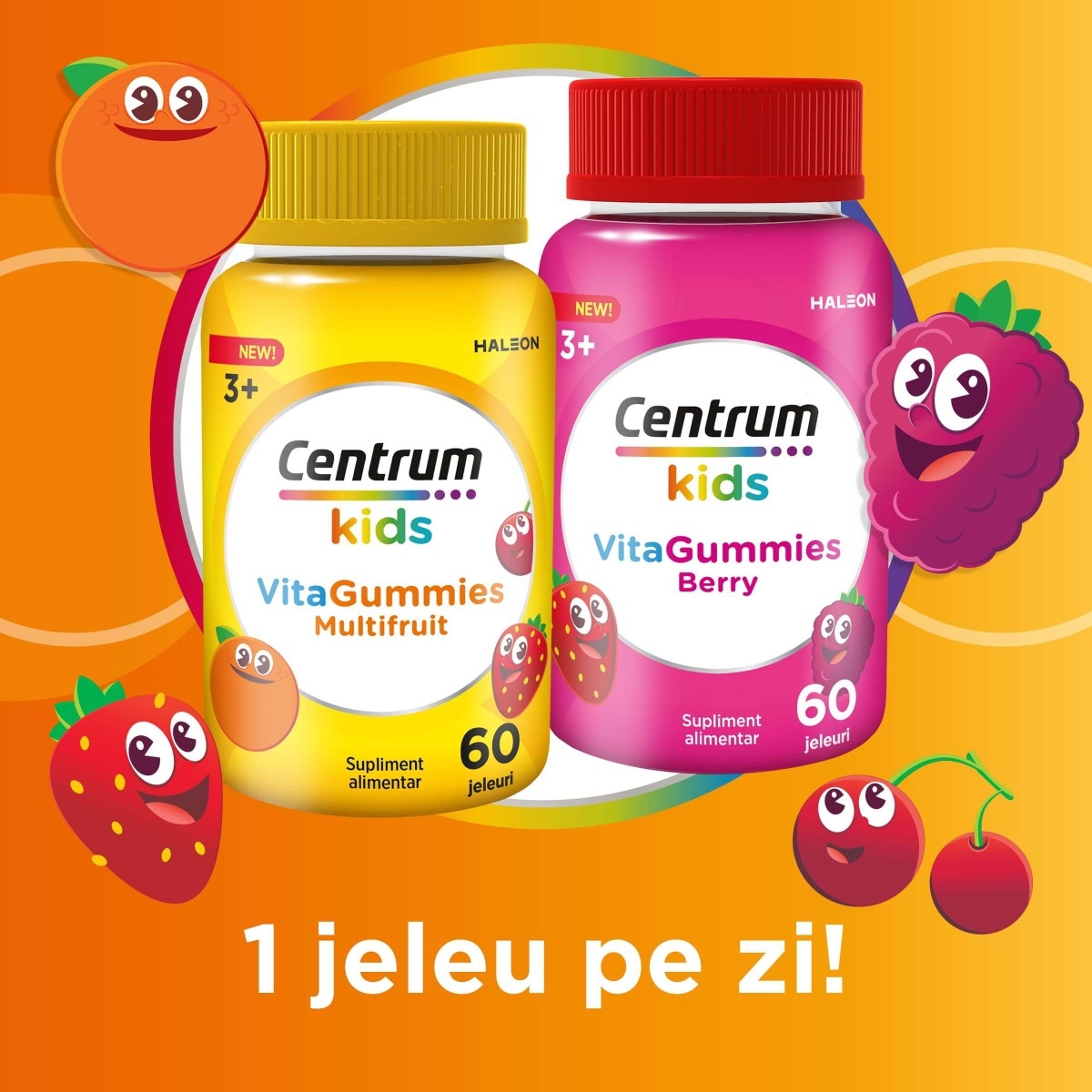 Centrum Kids VitaGummies Berry, 60 jeleuri, GSK (Haleon) Centrum Kids VitaGummies Berry, 60 jeleuri, GSK (Haleon)