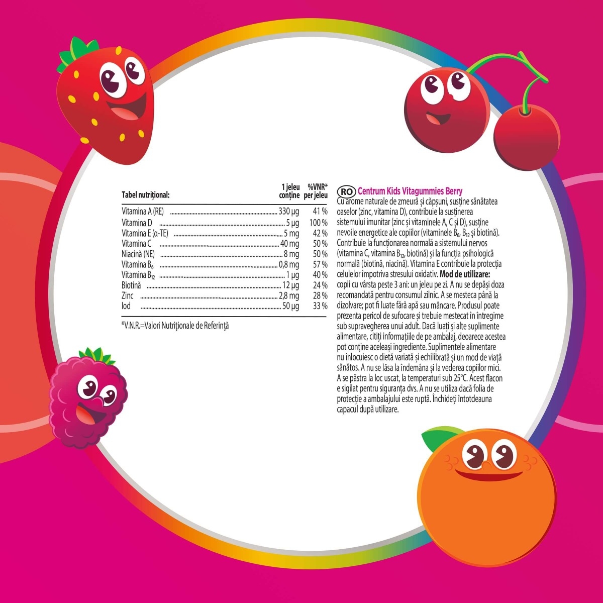Centrum Kids VitaGummies Berry, 60 jeleuri, GSK (Haleon) Centrum Kids VitaGummies Berry, 60 jeleuri, GSK (Haleon)