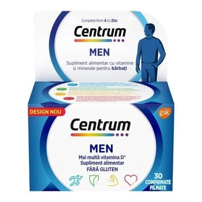 Centrum pentru barbati de la A la Zinc, 30 comprimate, GSK (Haleon) Centrum pentru barbati de la A la Zinc, 30 comprimate, GSK (Haleon)
