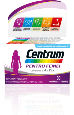 Centrum pentru femei complet de la A la Zinc, 30 comprimate, GSK (Haleon) Centrum pentru femei complet de la A la Zinc, 30 comprimate, GSK (Haleon)