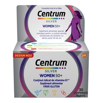 Centrum Silver 50+ pentru femei, 30 comprimate, GSK (Haleon) Centrum Silver 50+ pentru femei, 30 comprimate, GSK (Haleon)
