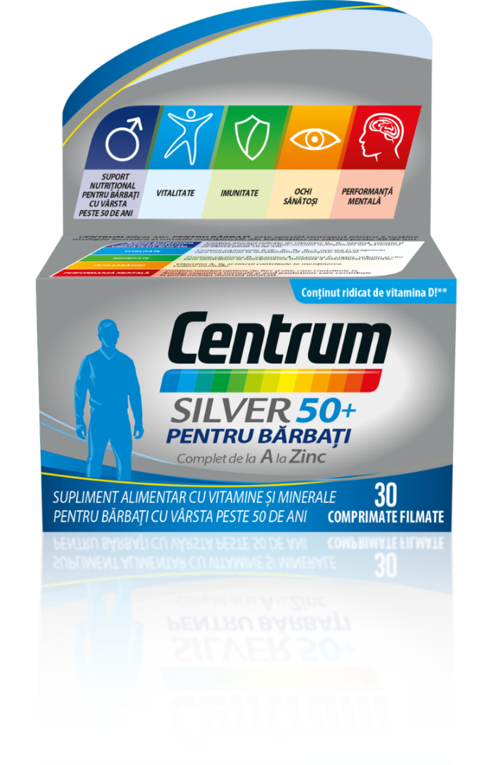 Centrum Silver 50+ pentru barbati, 30 comprimate, GSK (Haleon) Centrum Silver 50+ pentru barbati, 30 comprimate, GSK (Haleon)