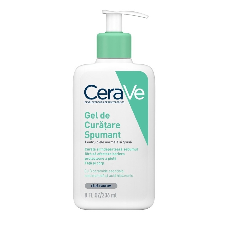 Gel de curatare spumant piele normal-mixta, 236ml, Cerave Gel de curatare spumant piele normal-mixta, 236ml, Cerave
