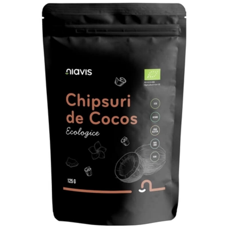 Chipsuri de cocos ecologice, 125 g, Niavis Chipsuri de cocos ecologice, 125 g, Niavis