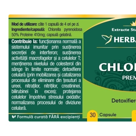 Chlorella, 30 capsule, Herbagetica