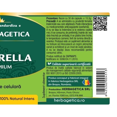 Chlorella, 30 capsule, Herbagetica