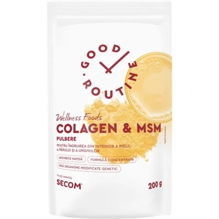 Colagen si MSM pulbere Good Routine Wellness Foods, 200 g, Secom Colagen si MSM pulbere Good Routine Wellness Foods, 200 g, Secom