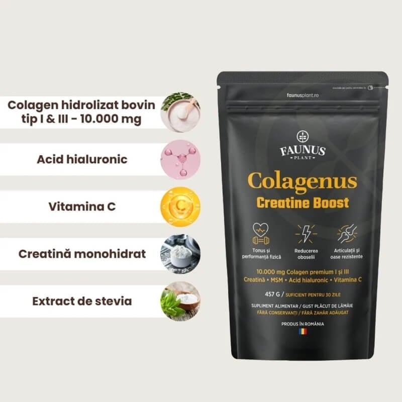 Colagenus Creatine Boost pudra, 457 g, Faunus Plant Colagenus Creatine Boost pudra, 457 g, Faunus Plant