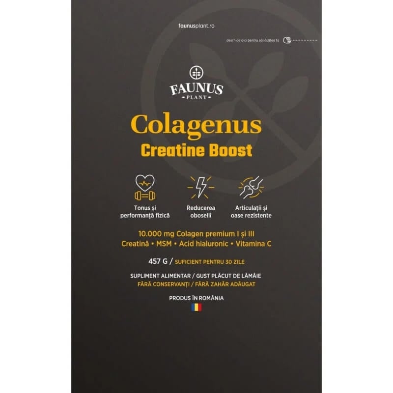 Colagenus Creatine Boost pudra, 457 g, Faunus Plant Colagenus Creatine Boost pudra, 457 g, Faunus Plant