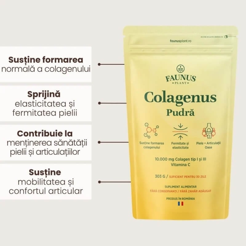 Colagenus cu vitamina C pudra, 303 g, Faunus Plant Colagenus cu vitamina C pudra, 303 g, Faunus Plant