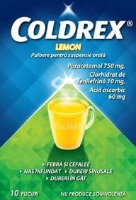 Coldrex Lemon, 10 plicuri, Perrigo Coldrex Lemon, 10 plicuri, Perrigo
