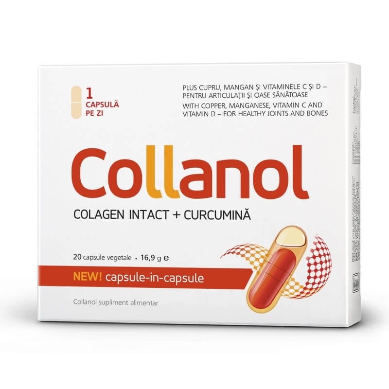 Collanol (colagen intact si curcumina), 20 capsule, Vitaslim Collanol (colagen intact si curcumina), 20 capsule, Vitaslim