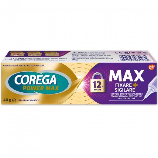 Crema adeziva pentru proteza dentara Max Sigilare Corega, 40 g, Gsk Crema adeziva pentru proteza dentara Max Sigilare Corega, 40 g, Gsk