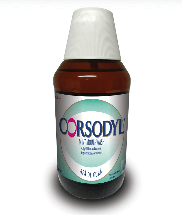 Corsodyl apa de gura, 0,20g/100 ml, 300 ml, GSK (Haleon) Corsodyl apa de gura, 0,20g/100 ml, 300 ml, GSK (Haleon)