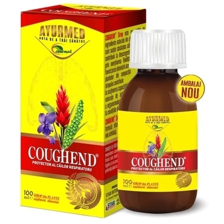 Coughend Sirop cu zahar, 100 ml, Ayurmed Coughend Sirop cu zahar, 100 ml, Ayurmed