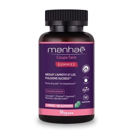 Coupe faim Gummies, 60 jeleuri gumate, Manhae Coupe faim Gummies, 60 jeleuri gumate, Manhae