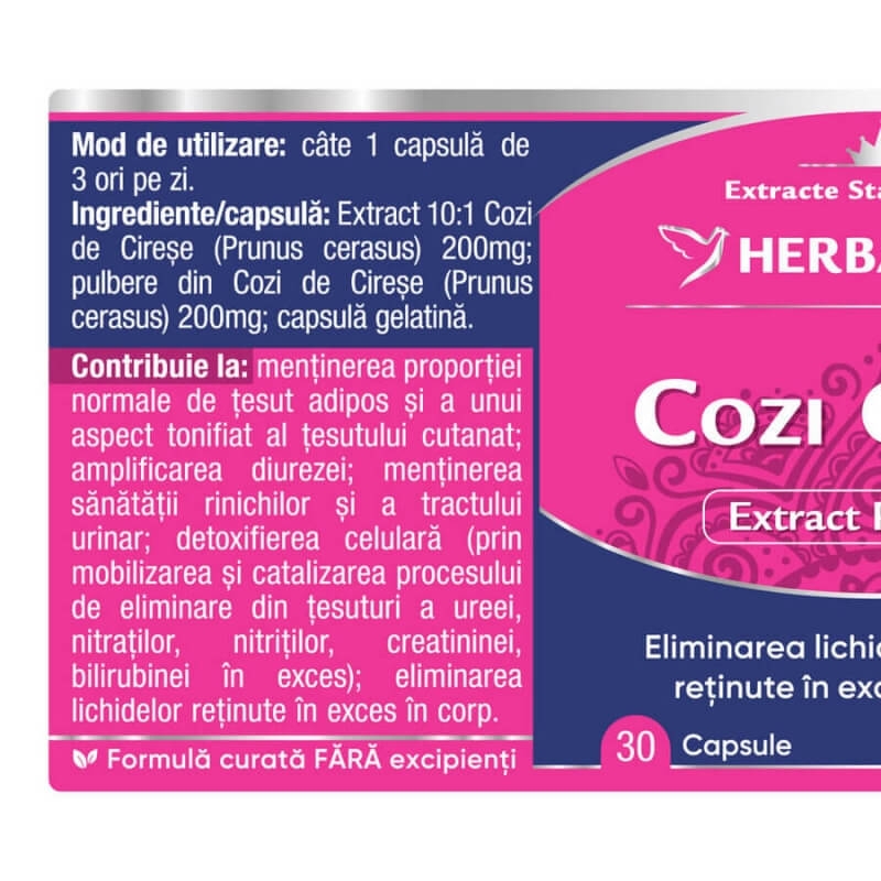 Cozi cirese extract, 30 capsule, Herbagetica