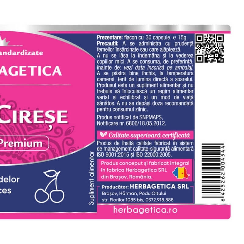 Cozi cirese extract, 30 capsule, Herbagetica