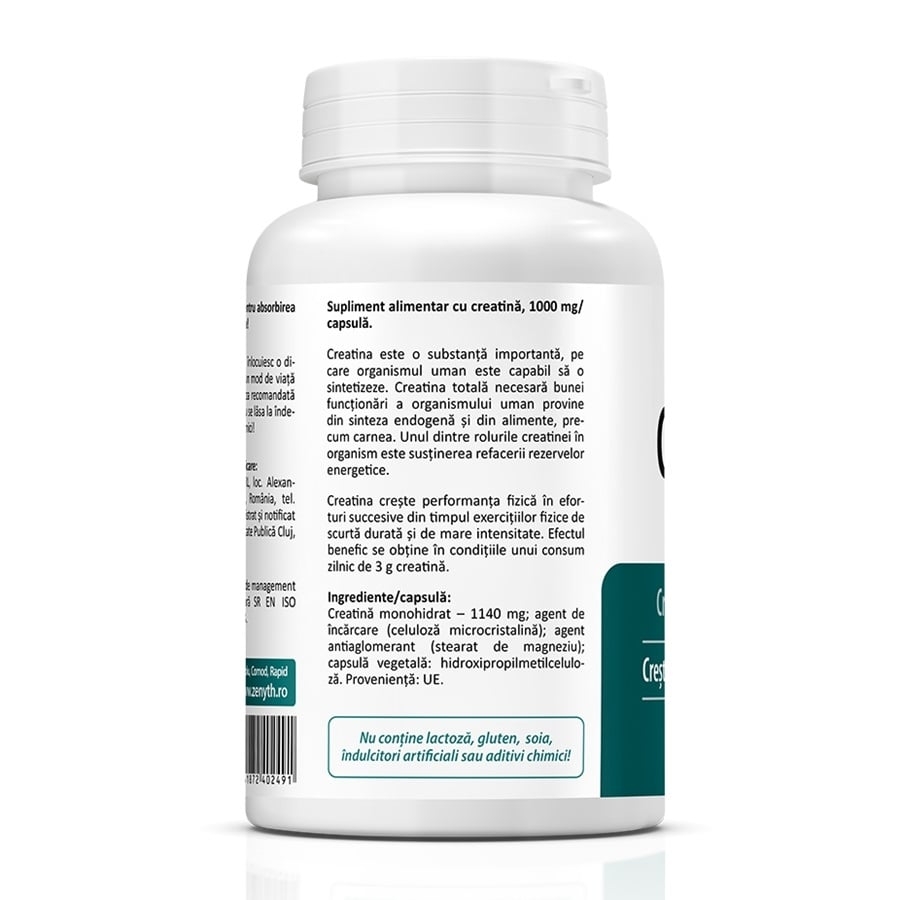 Creatine, 1000 mg, 60 capsule, Zenyth Creatine, 1000 mg, 60 capsule, Zenyth