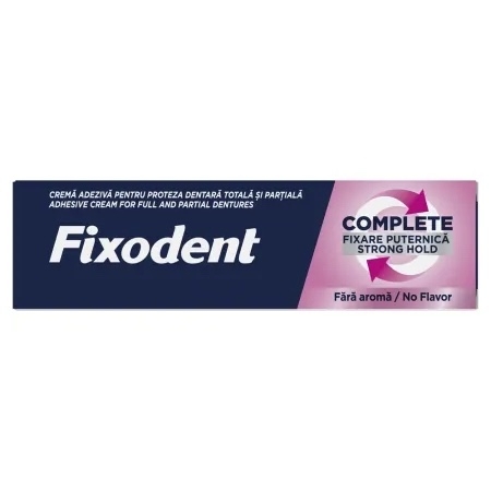 Crema adeziva pentru proteza dentara Complete Strong Hold Neutral, 47 g, Fixodent Crema adeziva pentru proteza dentara Complete Strong Hold Neutral, 47 g, Fixodent