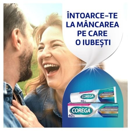 Crema adeziva pentru proteza dentara Neutro Corega, 40 g, Gsk (Haleon)