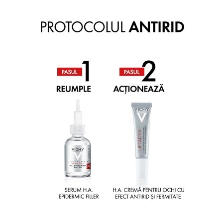 Crema pentru ochi cu efect antirid si fermitate Liftactiv HA, 15 ml, Vichy Crema pentru ochi cu efect antirid si fermitate Liftactiv HA, 15 ml, Vichy