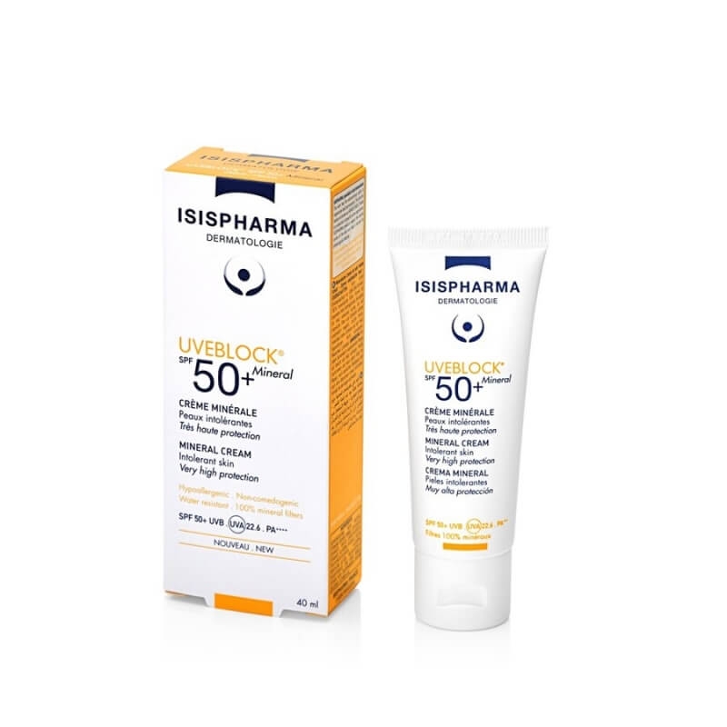 Crema SPF 50+ Uveblock Mineral, 40 ml, Isispharma Crema SPF 50+ Uveblock Mineral, 40 ml, Isispharma
