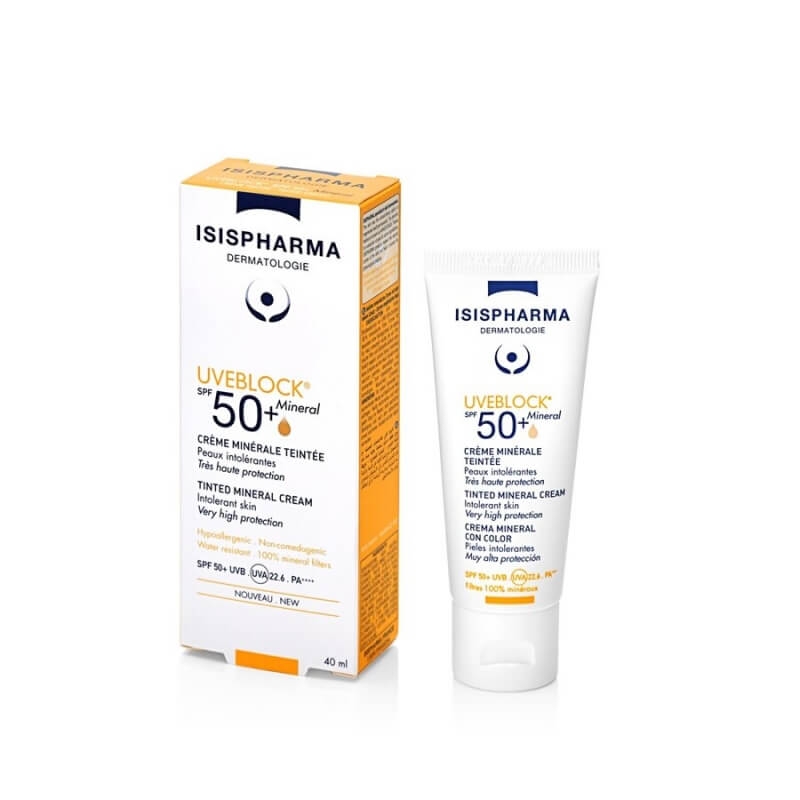 Crema nuantatoare SPF 50+ Uveblock Mineral, 40 ml, Isispharma Crema nuantatoare SPF 50+ Uveblock Mineral, 40 ml, Isispharma