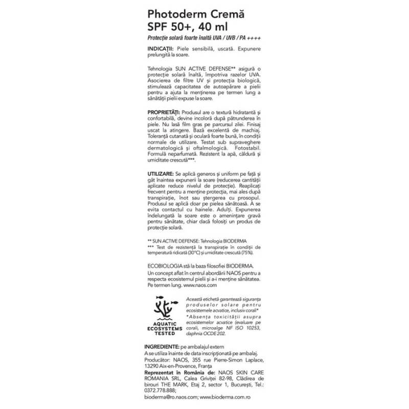 Crema SPF 50+ Photoderm, 40 ml, Bioderma Crema SPF 50+ Photoderm, 40 ml, Bioderma