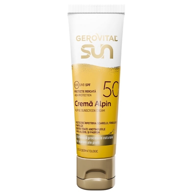 Crema pentru fata cu SPF 50 Alpin Sun, 50 ml, Gerovital Crema pentru fata cu SPF 50 Alpin Sun, 50 ml, Gerovital