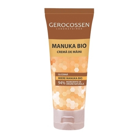 Crema de maini cu miere Manuka Bio, 75 ml, Gerocossen Crema de maini cu miere Manuka Bio, 75 ml, Gerocossen